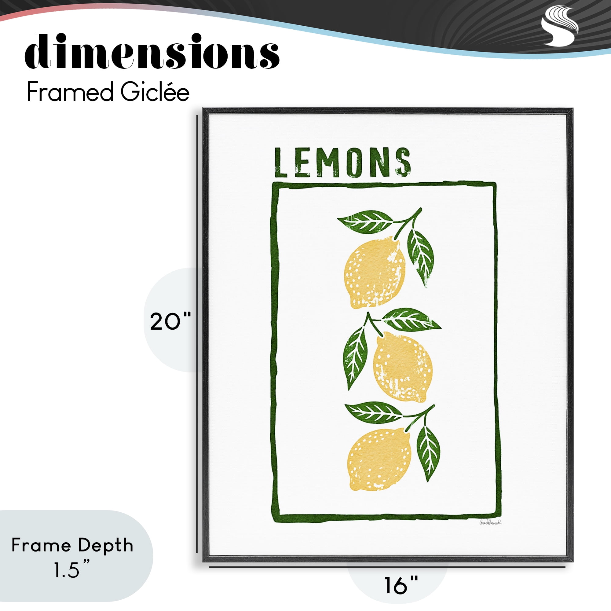 Stupell Industries Tasty Summer Lemons Black Framed Giclee Art, design by Amanda Greenwood