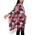 thumbnail image 4 of Sikiie Rose Flowers Shawl Wraps Big Scarf Tassel Fall Winter Thick Scarf Warm Shawl Women Fall Gifts, 4 of 8