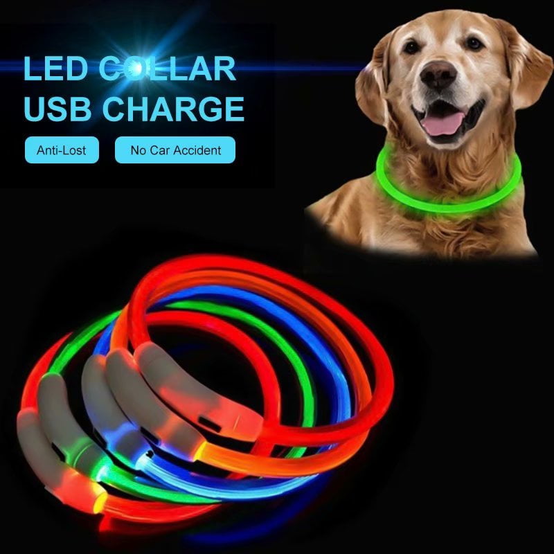 VicTsing Waterproof LED Flashing Light Dog Collar USB Rechargeable