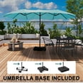 thumbnail image 6 of Ainfox 15ft Large Patio Umbrella, Double-Sided Outdoor Rectangle Table Umbrellas with Fillable Weighted Sand Bag Base，Blue, 6 of 9