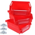 thumbnail image 4 of FOMIYES Peg Board Bins 3Pcs Red Iron for Small Garage Bins with Wall Mounting, 4 of 8