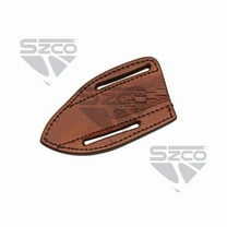 SZCO 6" Top Grain Brown Leather Belt Sheath – Durable Carry Case with Belt Loop, Fits 5.5"–6" Size Items