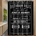 thumbnail image 3 of Funny Quotes Shower Curtains,Unique Funny Cool Bathroom Rules Shower Curtains, Black and White Fable Bathroom Shower Curtain with Plastic Hooks,60X72 Inch., 3 of 4