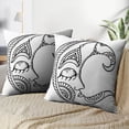thumbnail image 3 of LALILO Throw Pillow Covers Moon Oriental Moon Art Beautiful Black Cushion Cover 18" x 18", 2 Pack, 3 of 6
