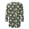 thumbnail image 5 of felwors St Patty's Day Shirt Women 2025 Casual Plus Size 3/4 Sleeve Irish Clover Shirts Funny Saint Patrick's Tunic Tops (Grey, L), 5 of 6