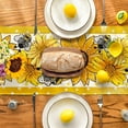 thumbnail image 3 of Dalrosia Sunflower Bee Flower Polka Dot Summer Table Runner, Seasonal Kitchen Dining Table Decoration for Indoor Party Home 12x72 Inch, 3 of 5