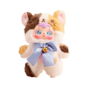 Cat Party Plush Blind Box, Kawaii Animal Series, 1 PCS Adorable Collectible Mystery Plush toys, Cute Soft Stuffed Figures Birthday Gifts for Kids Adults (1 of 7 Possible Styles)