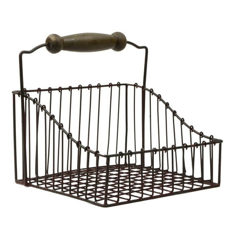 - Rustic Metal Wire Storage Bin Basket Napkin Holder Travel Caddy Farmhouse Decor