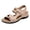 Khaki, variant on Women's Cut out Wedge Sandals Low Heeled Comfort Platform Sneakers Slingback Open Toe Walking Shoes for Summer Black Size 7