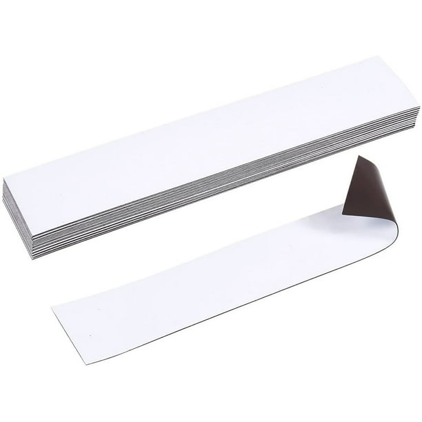 Pack Of 20 Magnet Labels - Shelf Label Strips - Rewritable Magnetic Dry Erase Labels, 5.1 X 1 Inches, White