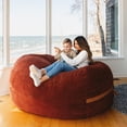 thumbnail image 4 of Big Joe Fuf 7Ft Giant Foam Bean Bag Chair, Oversized Couch with Removable Cover for Kids, Teens, Adults, Deep Terracotta Corded Plush, 7 Foot, 4 of 8