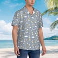 thumbnail image 5 of Daiia Sleep Rabbit Hawaiian Shirt for Men Gentle Cotton Regular Short Sleeve Casual-X-Large, 5 of 9