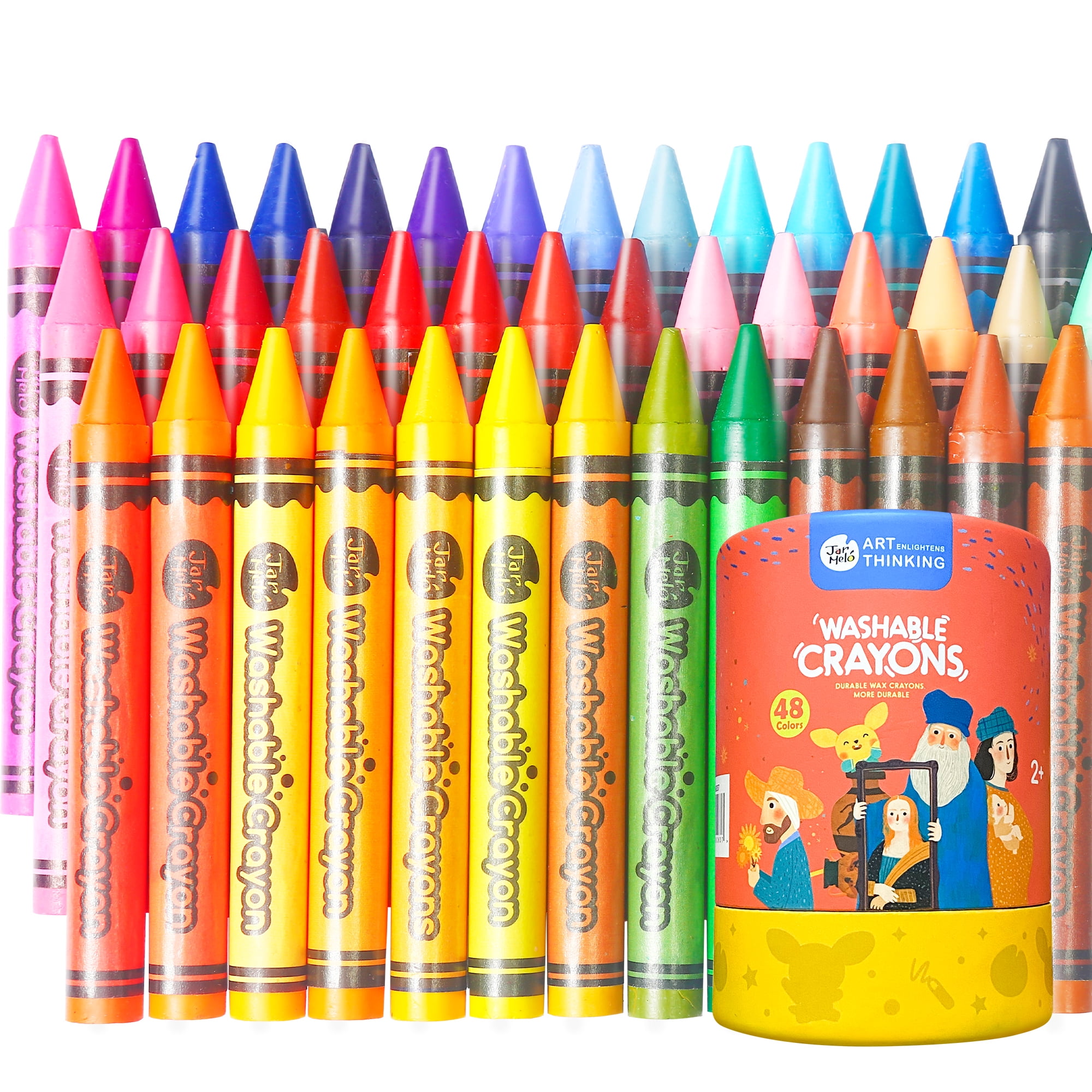 Jar Melo Jumbo Crayons for Kids; 48 Count, Crayons Bulk, Easy to Hold Large  Crayons, Washable, Non Toxic Toddler , Kids Coloring