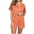 thumbnail image 1 of Yuyuzo Pajama Sets for Women 2 Piece Short Sleeve Button down Shirts Lounge Sets Color Block Soft Pj Sets, 1 of 5