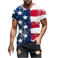 thumbnail image 2 of UVEASISHA 4th of July Tshirts for Men Stars and Stripes Graphic Tee Short Sleeve Fashion Hipster T-Shirts Blue XL, 2 of 5
