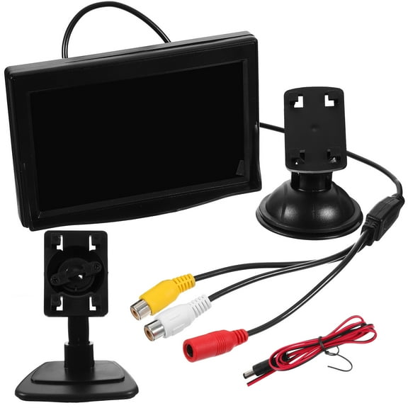 UKCOCO Black 5 Inch Car Rear View Monitor with Two Video Inputs and Easy Installation Options