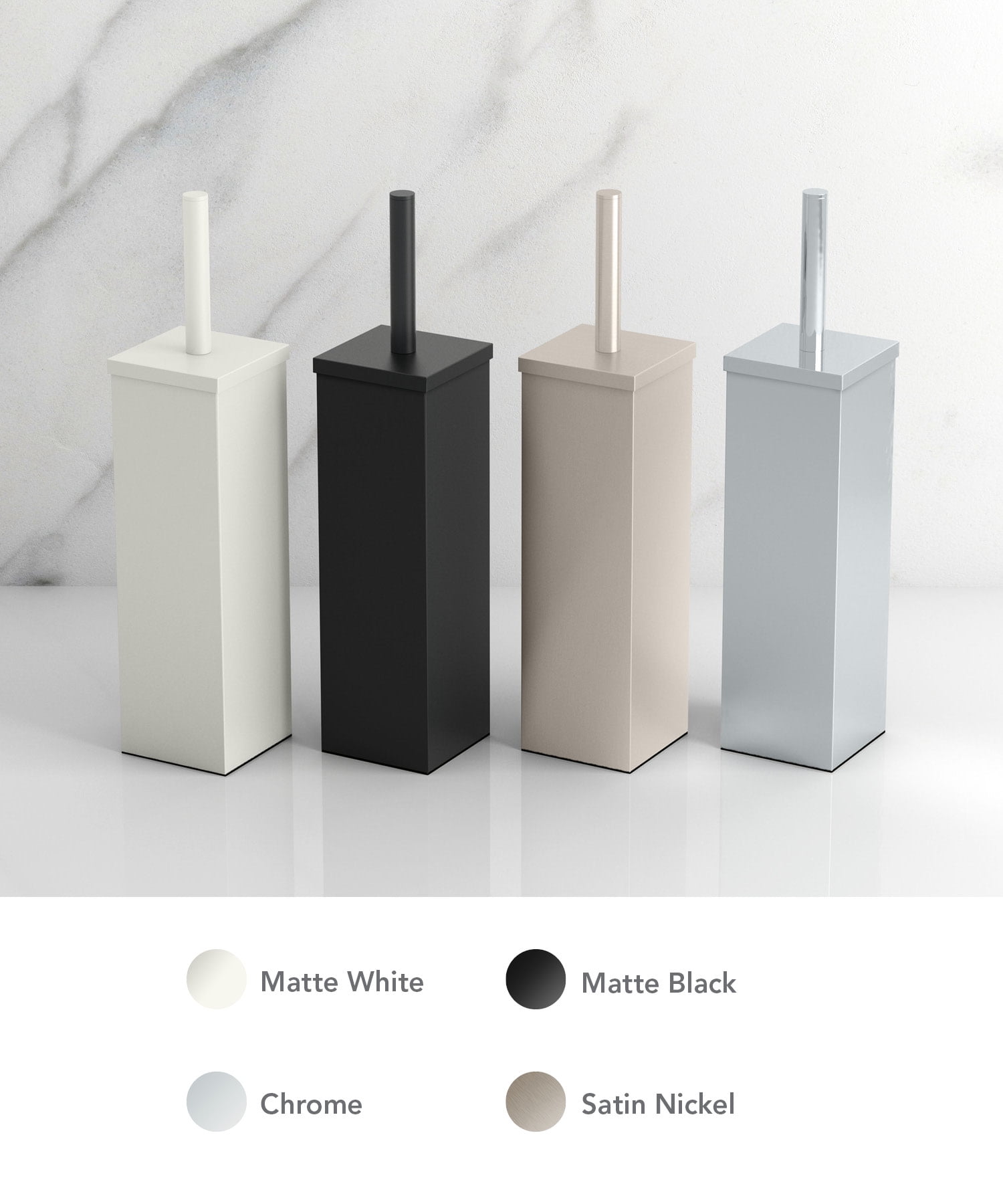 Gatco 1488MX Elegant Square Toilet Brush Holder, Matte Black