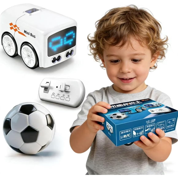 Magic Mini RC Bus, 2026 Upgraded Smart Gesture & Remote Control Sensor Car with Auto-Avoidance and Line Tracking, LED Expression Lights, Interactive Desktop RC Vehicle Toy for Kids (White)