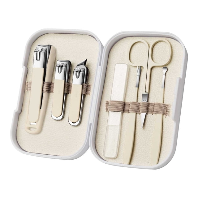 Set de manicura y pedicura de acero inoxidable | Kit de cuidado de uñas Nail Clippers Ear Picks con diseño ergonómico | Caja de almacenamiento portátil | Herramientas de arte de uñas para viajes a