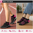 thumbnail image 4 of Athletic Ankle Socks for Men & Women 10 Pairs, Lightweight Breathable Socks for Sports, Fitness and Everyday Wear, Black/LightRed, Shoe Size 6-9, 4 of 5