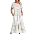 thumbnail image 1 of Vestido de Manga Corta para Mujeres Vestido de Verano de Cuello Redondo Impreso, Poliéster de Tamaño Verdadero Diario Y Vestido de Fiesta, 1 of 4