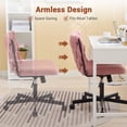thumbnail image 3 of Yeshouse silla de oficina sin brazos, altura ajustable, ruedas, asiento ancho y difuso, piel sintética, giratoria, soporta 300 lb, ideal para escritorio u oficina en casa, 3 of 9