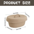 thumbnail image 3 of Xoxingysm Home Textile Storage Oval Baskets with Lids Decorative Baskets with Lids for Organizing Natural Cotton Rope Lidded Baskets with Handles Storage Baskets with Lids 1Pc, 3 of 5