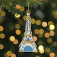 thumbnail image 2 of Northlight 4.75" Silver Eiffel Tower Glittered Christmas Glass Hanging Ornament, 2 of 5