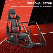 Supllueer Stable Racing Simulator Cockpit Adjustable With Gaming Red Seat Fits Logitech G920 G923 Thrustmaster Fanatec.Excluding electronic devices