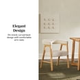 thumbnail image 3 of Walker Edison Modern Solid Wood Curved Dining Chair with Boucle, Set of 2, Ivory, 3 of 13