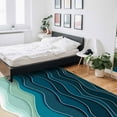 thumbnail image 6 of Area Rugs Indoor Non-Slip Rectangle Rug 2x3 Ft Abstract Water Duck Green Brown Gradient Ocean Waves Rug Rubber Backing Floor Mats Non Shedding Home Decor Carpet for Entryway Living Room, 6 of 8