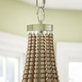 thumbnail image 6 of Kenroy Home Dumas 3-Light Chandelier with Suspended Wooden Beads Dining Room, Living Room, Bedroom, High Ceiling, Foyer or Entryway, Weathered White, 6 of 8
