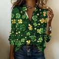 thumbnail image 3 of Veste Longue d'Hiver pour Femmes Imprimée pour la Saint-Patrick, Cardigan Décontracté à Manches Longues, Blouse en Denim, 3 of 6