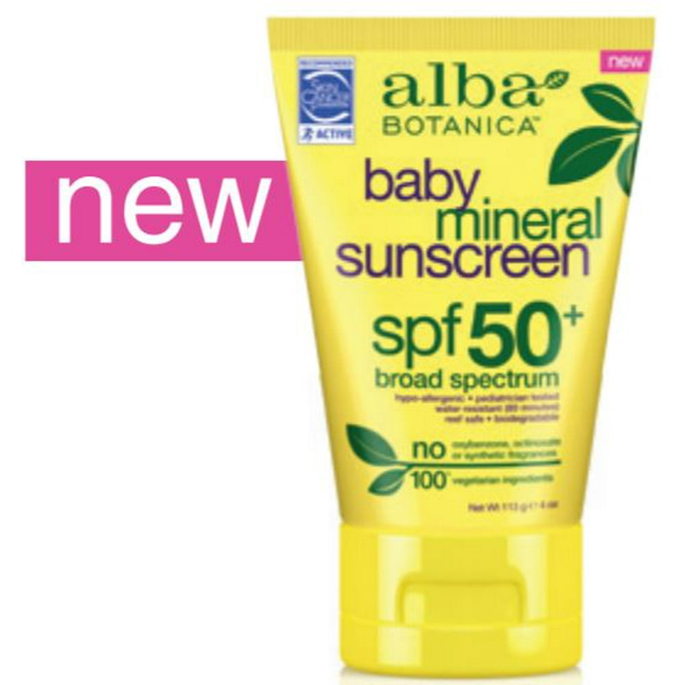 Alba Botanica Baby Mineral Sunscreen Lotion SPF 50, Fragrance Free, 4
