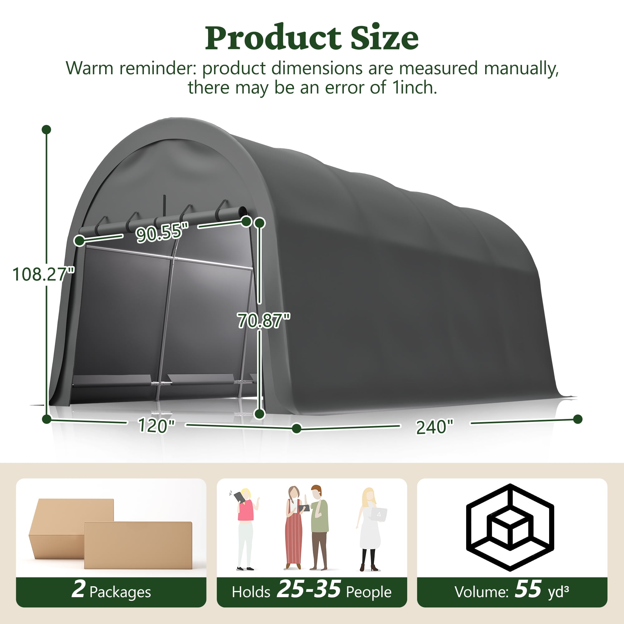 10×20FT Heavy Duty Carport with Roll-up Sidewall, Car Canopy with All-Season Tarp, Portable Outdoor Garage for Car, Truck, SUV, Boat