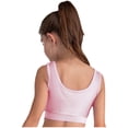 thumbnail image 2 of YiZYiF Kids Girls Athletic Crop Tank Top Shiny Metallic Printed Patchwork Jazz Street Hip Hop Pink 10, 2 of 5