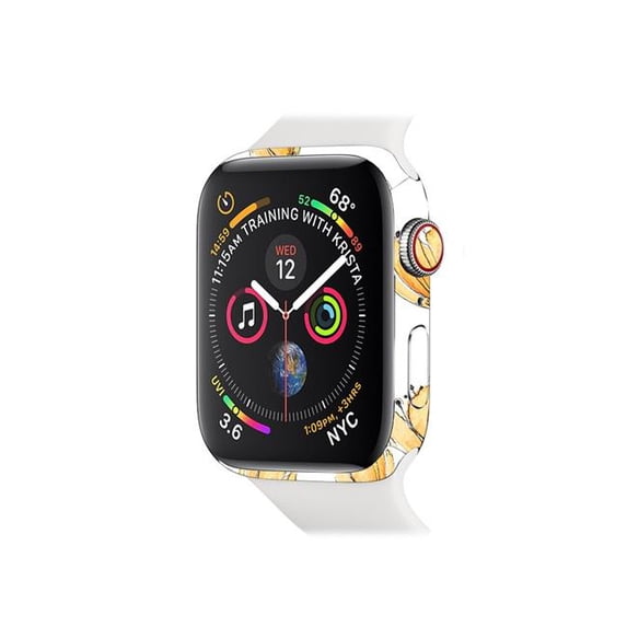 MightySkins APW444-Yellow Poppy Skin for Apple Watch Series 4 44 mm - Yellow Poppy