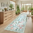 thumbnail image 2 of Hasoo Scalloped Runner Rug 2x6 Non-Slip Washable Low Pile Floral Snake Print for Kitchen Indoor Blue, 2 of 5