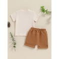 thumbnail image 5 of vera natura Little Boys Summer Shorts Sets Short Sleeve Letter Tractor Print Tops and Drawstring Shorts Sets, 5 of 9