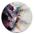 thumbnail image 3 of Designart "Language of Lines Shades of Purple I" Modern Geometric Metal Round Wall Art, 3 of 5