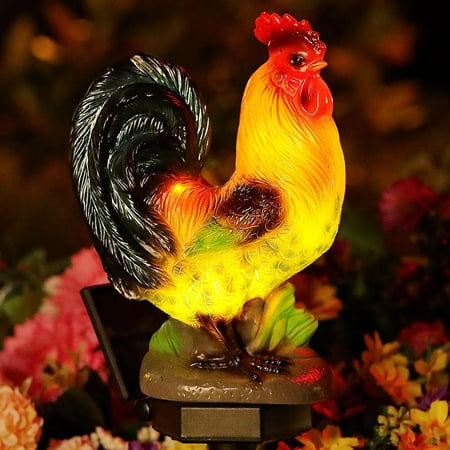 

Solar Rooster Lights Outdoor Decorative Solar Chicken Decor Garden Stakes Lights Waterproof Chicken Statue with Led Lights Yard Art for Pathway Lawn Patio Courtyard Backyard(Warm White)