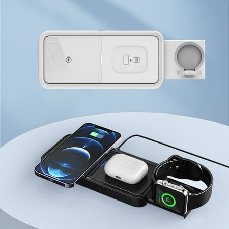 

Mittory Portable Press Type 15W Desktop Wireless Charger Cell Phone Watch Three In One Wireless Charger Hidden Drawer Models