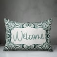 thumbnail image 3 of Creative Products Welcome Teal and White Paisley Pattern 14x20 Indoor / Outdoor Pillow, 3 of 3
