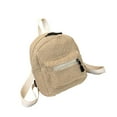 thumbnail image 1 of Mochila de felpa Yuyangstore con cierre de cremallera bolso de viaje Caqui, 1 of 8