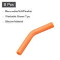 thumbnail image 3 of 8pack Silicone Straw Tips, Silicone Straw Elbows Tip Fit for 8mm/0.31" OD Stainless Steel Straws, Orange, 3 of 6