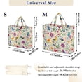 thumbnail image 2 of FORMRS Womens Corduroy Tote Bag Crossbody Shoulder Handbag with Pocket, Purple Cartoon Animals, 2 of 7