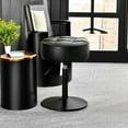 thumbnail image 3 of Adjustable Vanity Stool, 360°Swivel Vanity Chair for Makeup Room, Black Stool Chair for Vanity, Small Faux Leather Vanity Stools for Bathroom, Living Room, 3 of 17