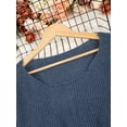 thumbnail image 4 of Plus Size Casual Sweater Women's Solid Long Sleeve Cold One Shoulder Split Pullover, 4 of 10