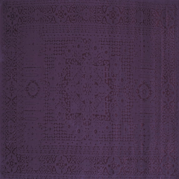 Ahgly Company Machine Washable Indoor Square Abstract Blue Contemporary Area Rugs, 8' Square