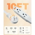 thumbnail image 2 of DEWENWILS 10FT 360° Rotating Flat Plug Extension Cord 3 Prong 16 AWG Grounded Power Strip Power Cable, 2 of 5